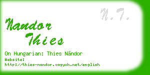nandor thies business card